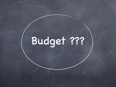 The word budget written on chalkboard